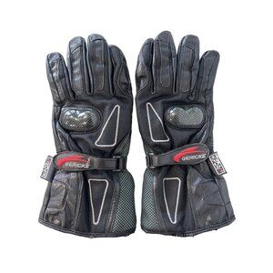 Gericke Hipora Urban Racer Gloves Size S Black Leather Knuckle Protection Biker